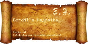 Bordás Hajnalka névjegykártya